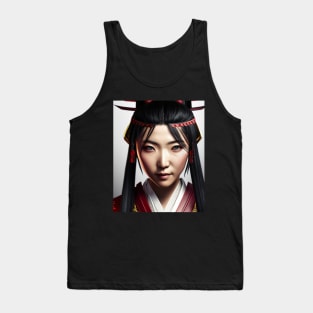 Female Samurai - Realistic Portrait Tank Top